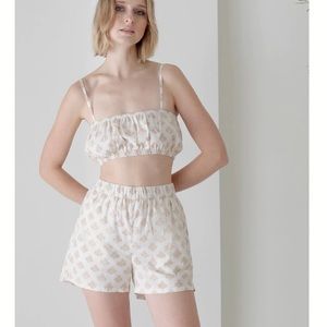 Laude the Label NWT block print shorts and bandeau set